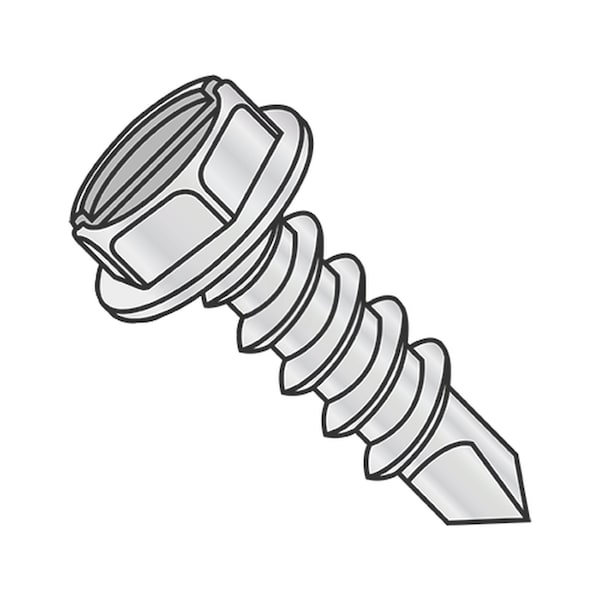 Usa Industrials Self-Drilling Screw, #10-16 x 3/4 in, Zinc Plated & 1,000 Hour Coat Steel Hex Head Slotted Drive BULK-SCRW-12542 - main